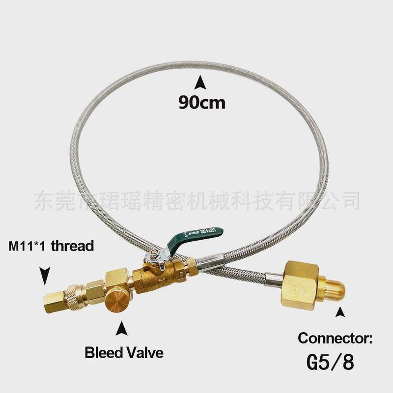 供应N2O充气接头M11*1螺纹快速连接适配器G5/8钢编管