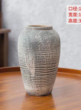 美式花瓶陶瓷插干花器酒店玄关家居客厅瓷器复古陶罐粗陶坛子摆件