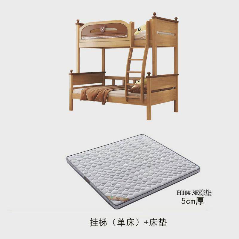 全实木小户型高低床子母床原木儿童床双层青少年多功能上下铺橡木