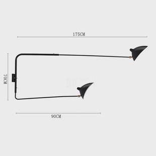 创意个性复古工业风壁灯客厅张牙舞爪摆钓鱼摇臂长杆卧室床头壁灯