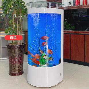 免换水半圆鱼缸小型水族箱懒人生态水族箱定制客厅家用造景金鱼缸