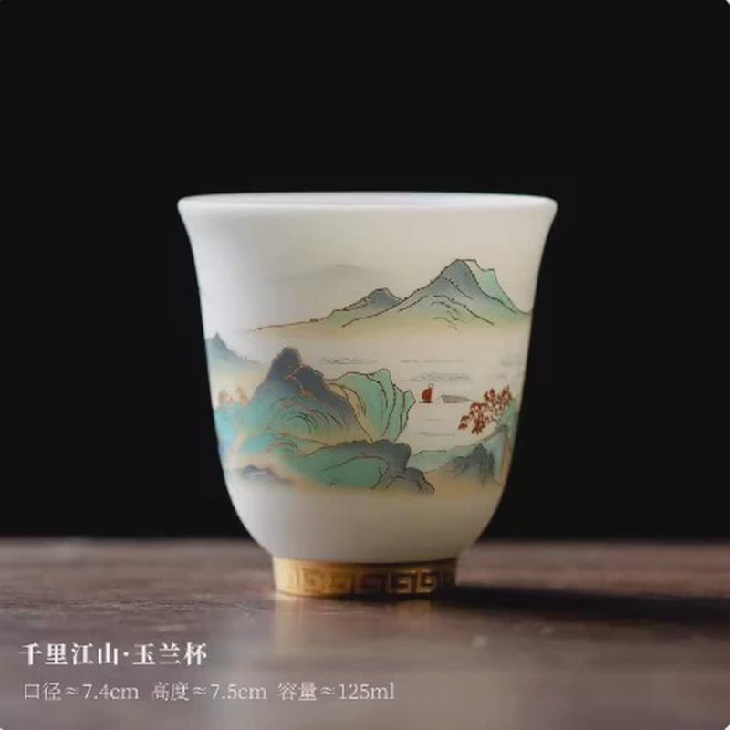 德化白玉瓷羊脂玉茶盏高端素烧单杯主人杯陶瓷功夫个人专用茶杯