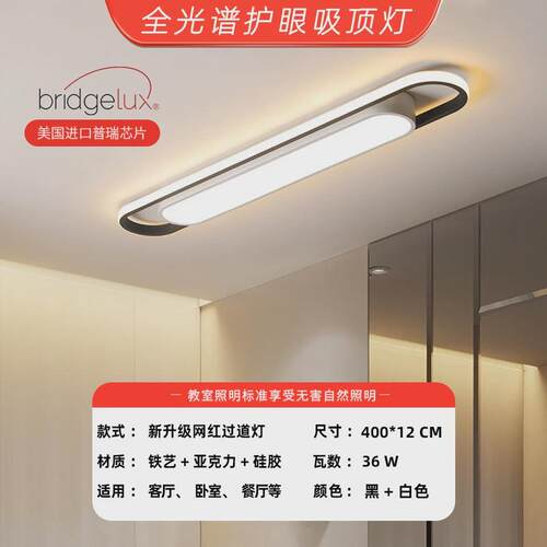 过道灯长条简约现代吸顶灯新款走廊中山衣帽间走道灯玄关入户灯具