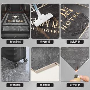 电梯轿厢地板pvc定制logo图案防水耐磨仿大理石电梯地毯地垫地胶
