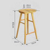 现代创意公寓餐厅实木餐椅简约休闲椅loft酒吧椅高脚凳子前台吧椅