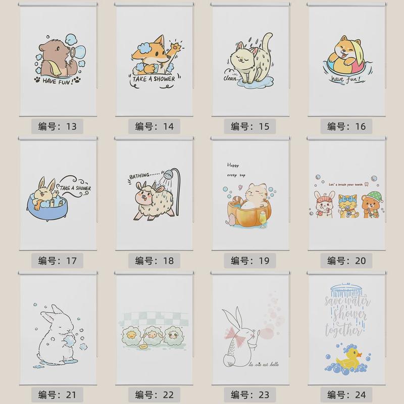 卫生间厨房浴室厕所窗帘卷帘防水防走光免打孔安装百叶帘遮挡窗户