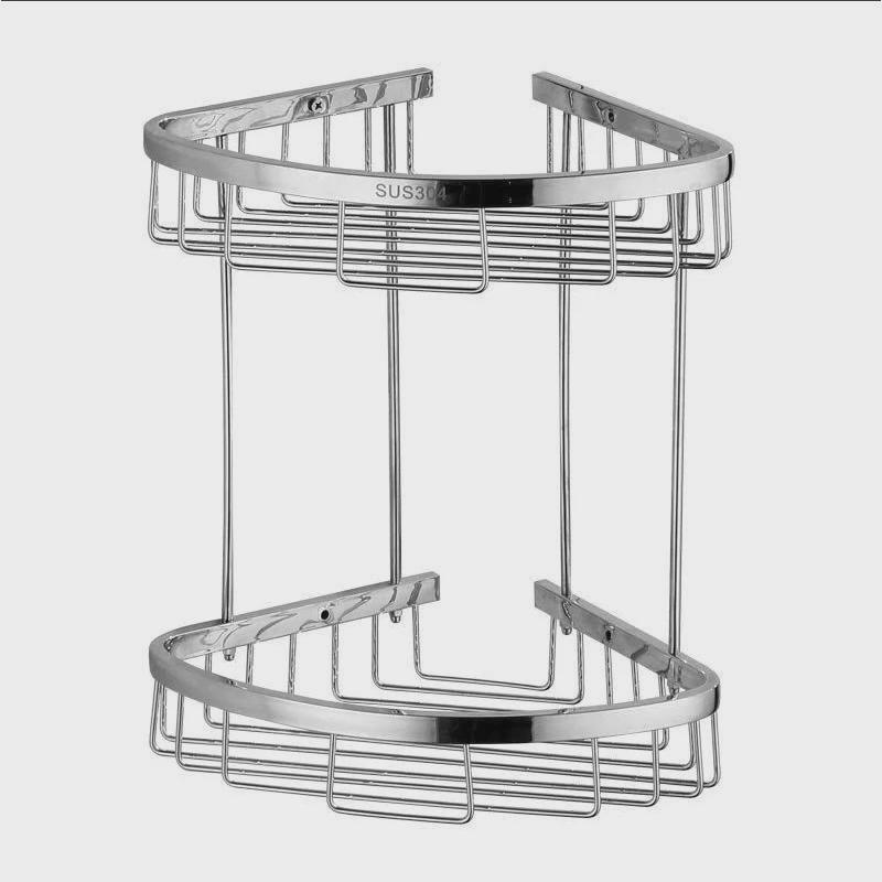 加工定制工程304不锈钢三角架浴室转角置物架网篮卫生间架子