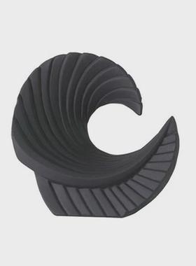 简约现代树脂摆件浪花造型海浪螺纹装饰品黑白家居样板房装饰摆设