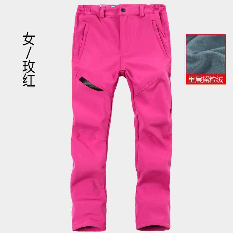 秋冬户外软壳女款冲锋裤男加绒加厚保暖防水防风登山裤