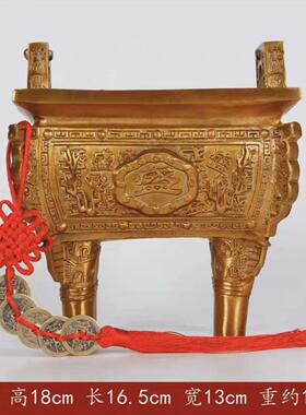 聚宝铜鼎铜香炉龙鼎方鼎宝鼎摆件吉祥鼎盛千秋四方鼎客厅家居饰品