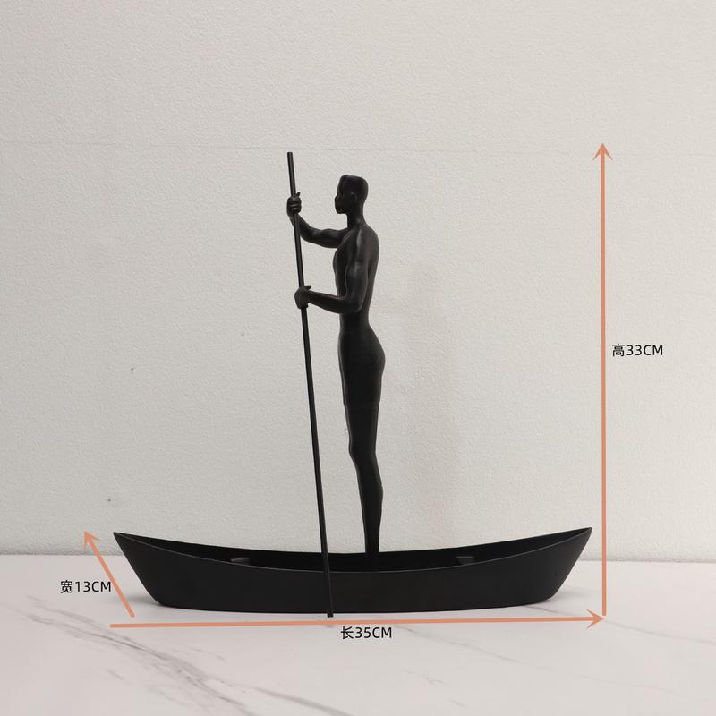 新中式金属人物软装工艺品摆件样板房办公室卧室客厅桌面家居饰品