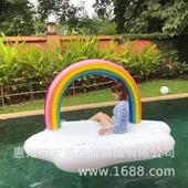 工厂现货批发充气云朵彩虹浮床水上浮排漂浮垫泳池游泳圈浮标躺椅