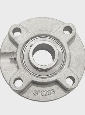 不锈钢轴承座304耐腐蚀耐高温sucfc204圆形座外球面带座轴承
