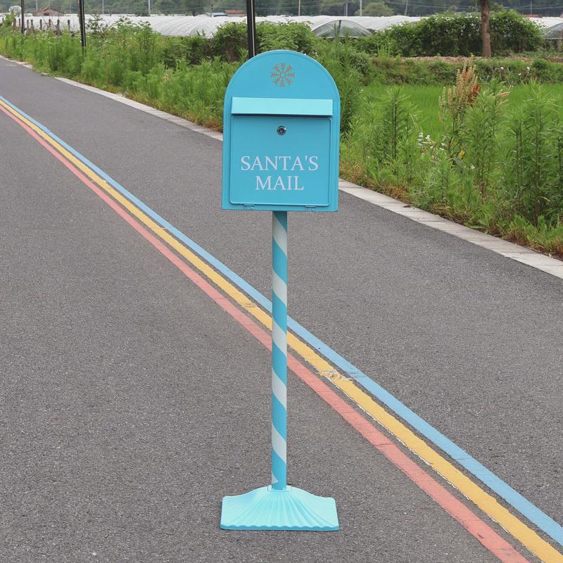 欧式复古防雨信箱邮箱模型意见箱室外铁艺带锁信报箱网红装饰道具