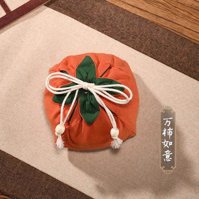 【忆旧】汤婆子布套纯手工中国风工艺柿子布套柿柿如意包布原创