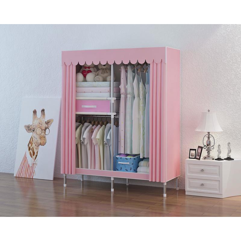 简易布衣柜出租房用家用布加粗19mm衣柜管抽屉式