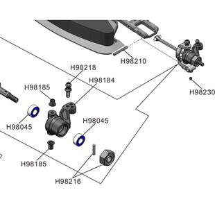 转向臂 10遥控电动平跑车配件 H98184 H9803配件1 HN鸿诺H9802
