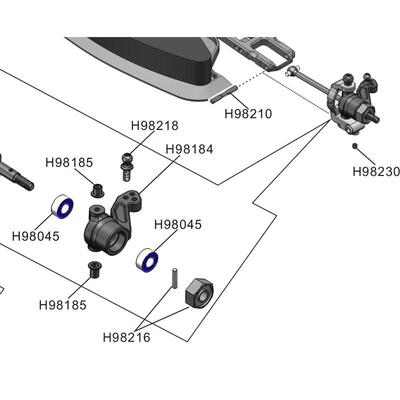 HN鸿诺H9802 H9803配件1/10遥控电动平跑车配件 转向臂 H98184