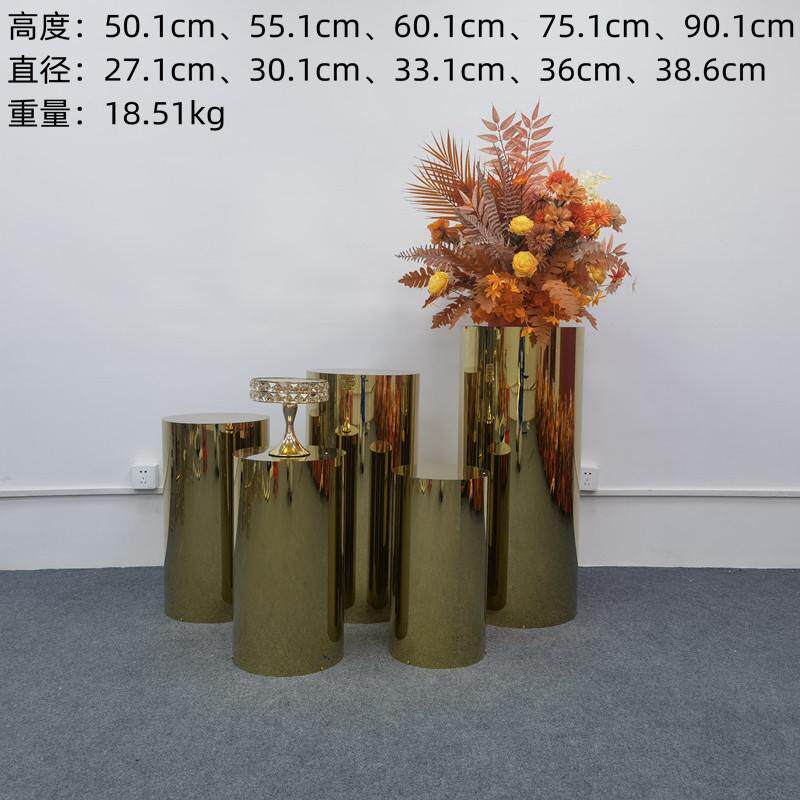 2022新款婚庆道具路引电镀金色铁艺架子婚礼摆件花架几何路引方框