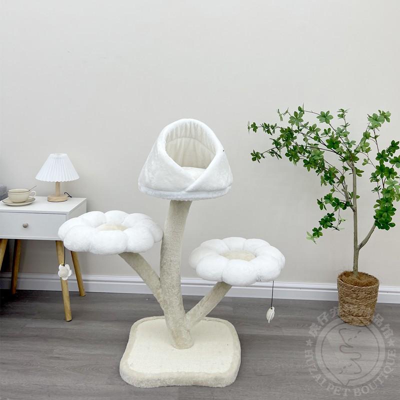 猫架花朵猫爬架中型大型猫跳台猫窝一体剑麻磨爪洋柱轻奢实用猫抓