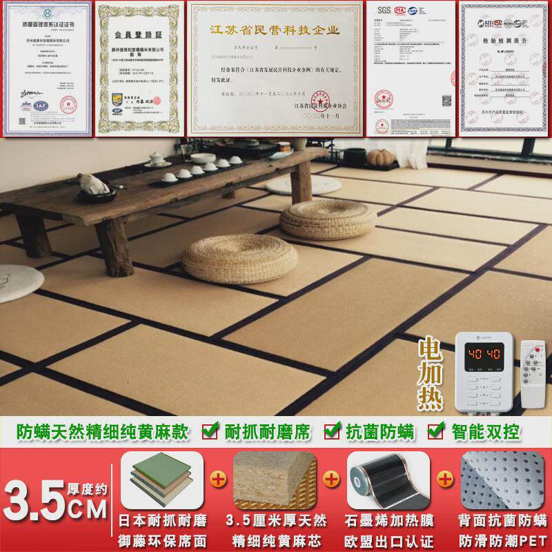 电加热床垫拼接地垫茶室地台榻榻米垫子椰棕地铺睡垫炕垫可定
