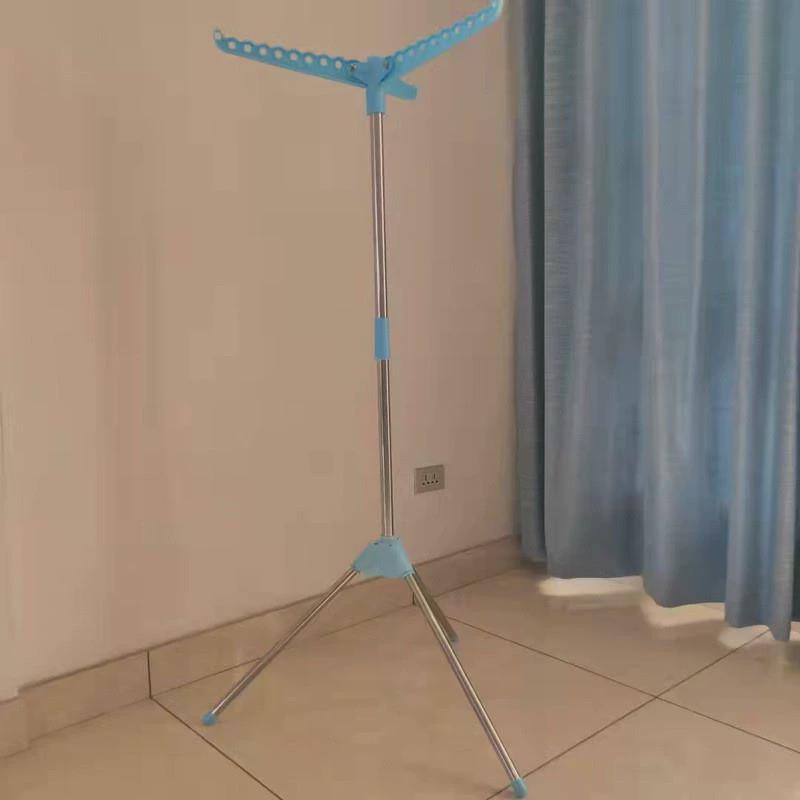 晾衣架落地衣帽架室内不锈钢三角家用挂衣架简易收缩创意凉衣架