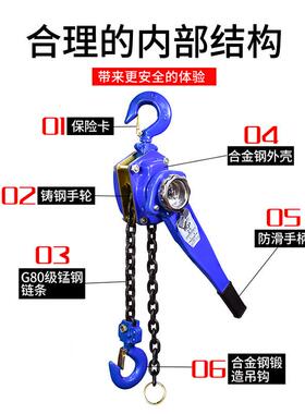 热销手扳葫芦1吨2吨手摇手动批发0.75t1.5t3t6t9吨葫芦链条式手板