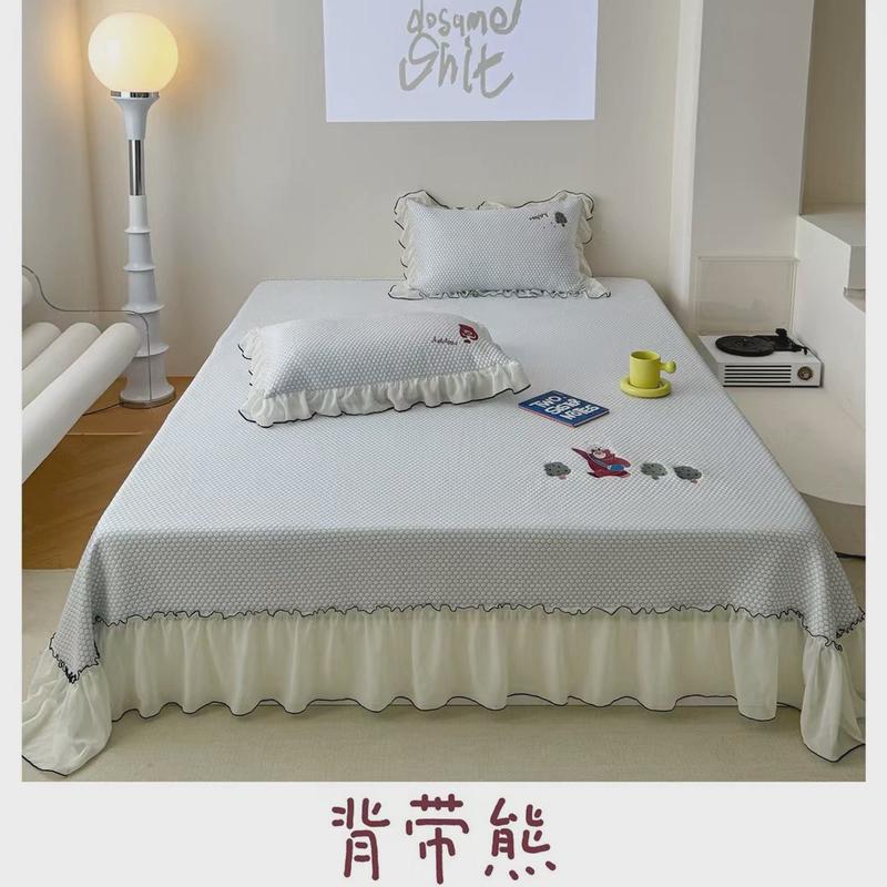 黑科技超速冷感床裙豆豆凉席三件套可折叠机洗凉床笠款冰丝空调席