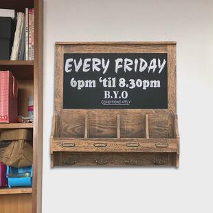 复古挂墙式木框悬挂式小黑板家用实电表箱遮挡装饰备忘板留言板