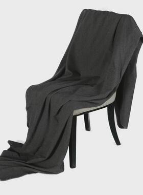 9WOR样板房简约咖色搭毯卧室床尾沙发床上搭巾咖色深灰色米灰色盖