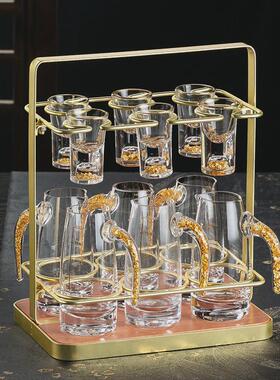 轻奢高颜值家用白酒杯架子置物架分酒器酒具专用金属杯架收纳层架