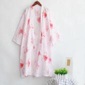 浴衣和风女睡袍男浴袍大码 日式 碎花 纯棉双层纱布睡裙开衫 情侣夏季