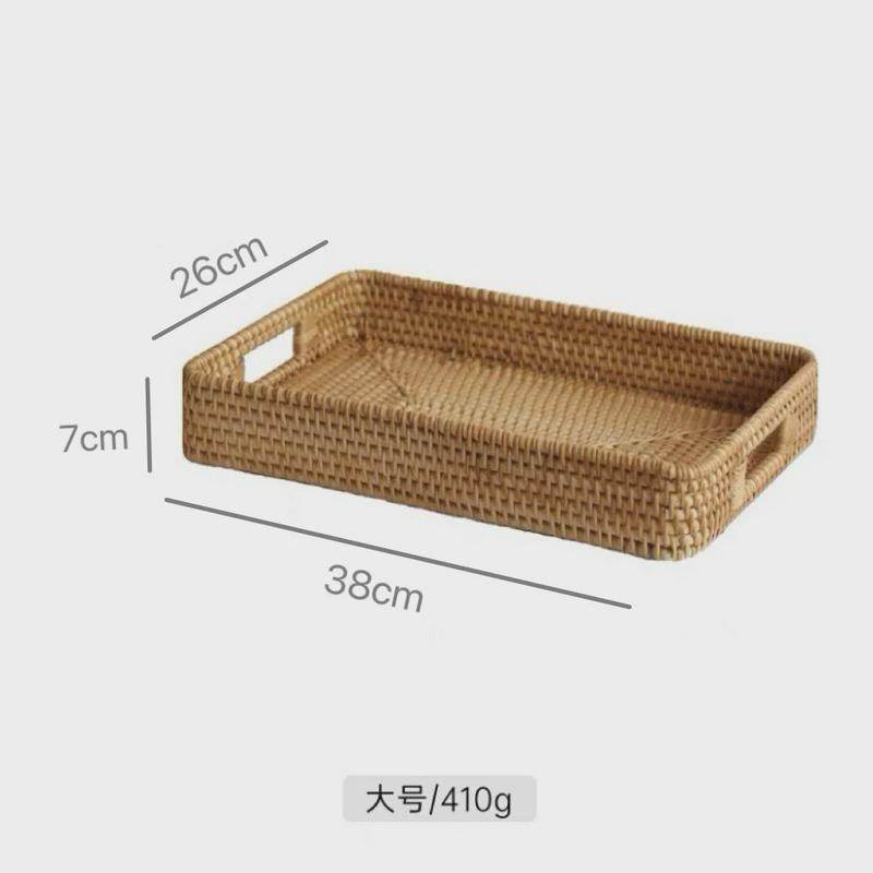 秋藤编收纳托盘水果篮客厅长方形家用果盘面包蔬菜柳编收纳筐茶盘,收纳整理,橱柜收纳筐,淘宝优惠券,粉丝福利购,淘宝优惠卷