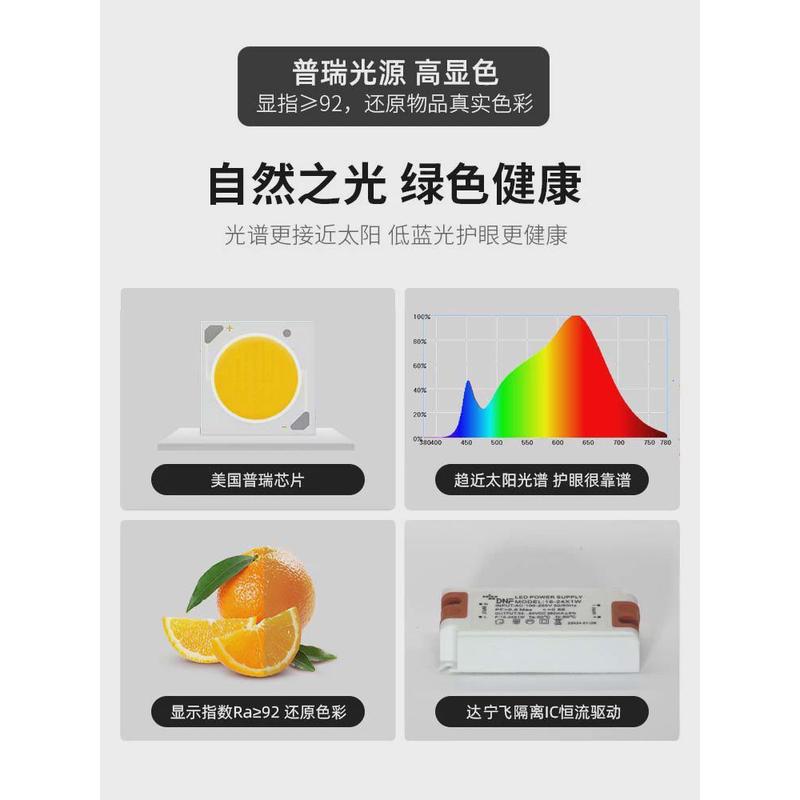 led方通射灯110V专用单头双头方形商用店铺铝方通吊顶格栅斗胆灯