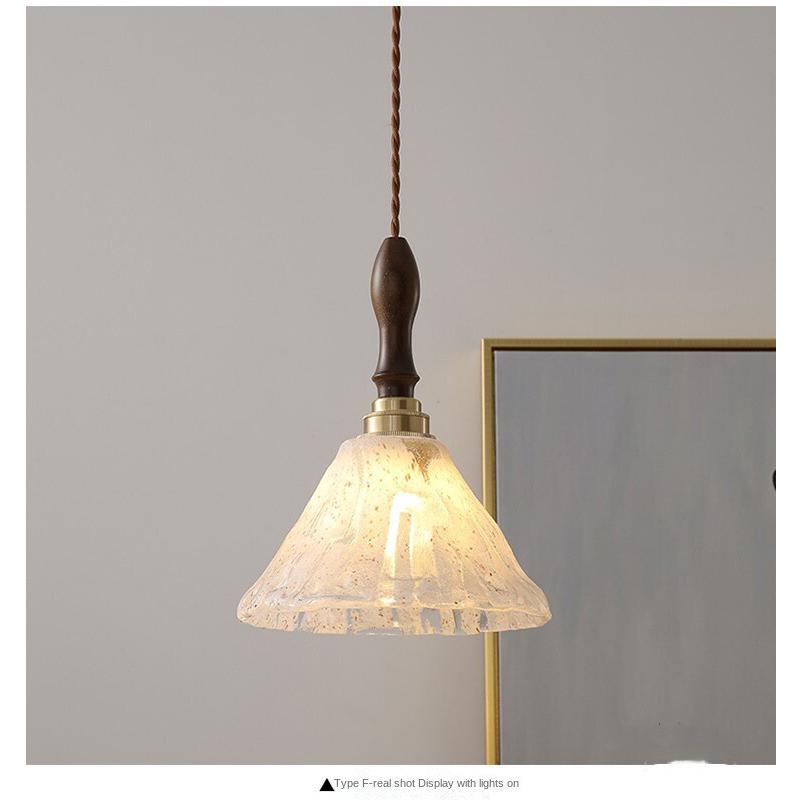 书房胡桃木复古黄铜玻璃灯吧台餐厅床头橱窗玄关日式卧室小吊灯