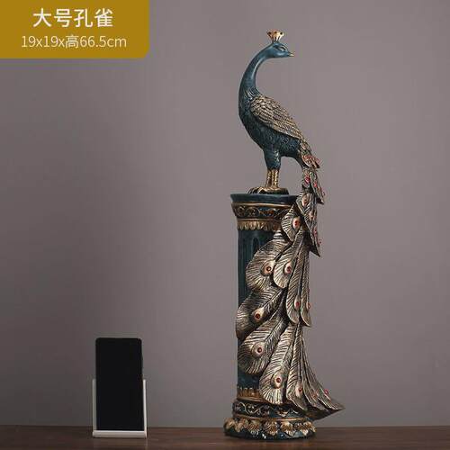 孔雀摆件手绘复古手工艺品客厅电视柜酒柜玄关家居装饰品摆设
