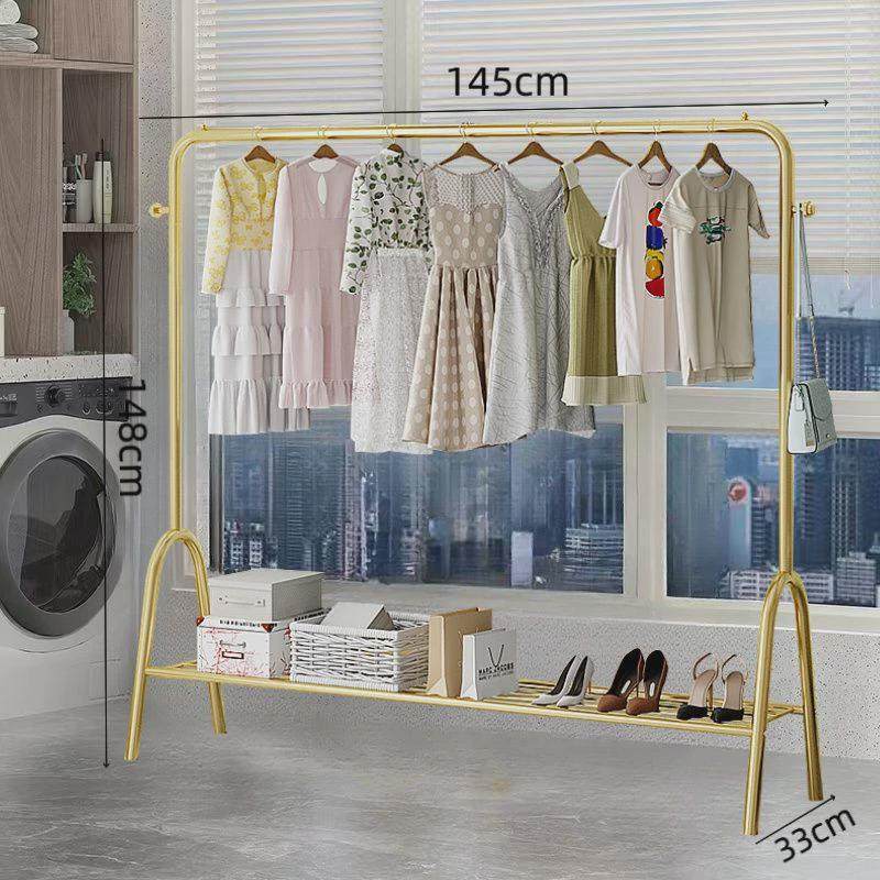 晾衣架落地折叠室内晒衣架单杆式卧室挂衣架子家用简易阳台衣新品