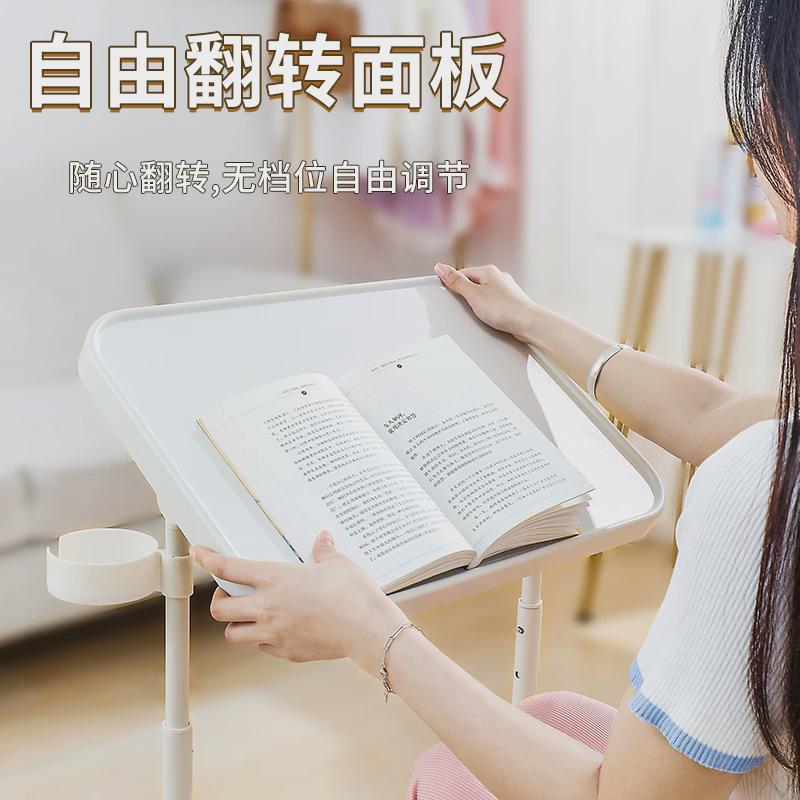 床边桌可移动升降电脑桌折叠书桌万向轮卧室边几办公沙发桌子新品