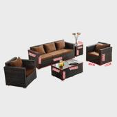 户外藤编沙发北欧客厅阳台庭院别墅藤椅茶几组合休闲防水防晒家具