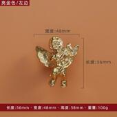 努胜天使纯铜拉手衣柜装 镀铬银色金色抽屉单孔橱柜把手 饰创意个性