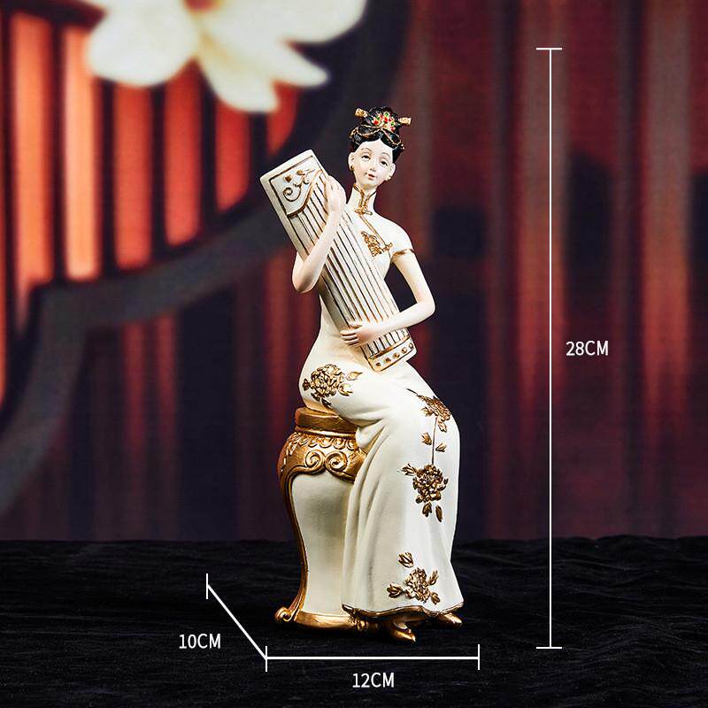 轻奢高档仕女摆件古代人物新中式国风艺术装饰品复古客厅玄关摆设
