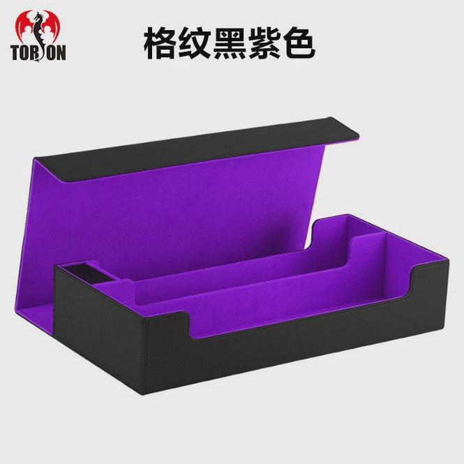 卡牌强磁pu皮质600+卡牌收纳盒游戏垫硬卡夹大容量多功能翻盖牌盒