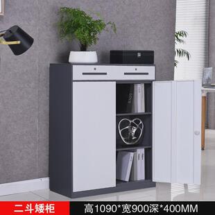钢制套色文件柜办公室财务铁皮柜带抽屉玻璃门带锁资料档案收纳柜