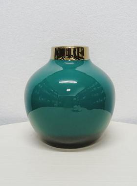 景德镇简陶瓷轻奢绿色家居装饰品干花仿真花水养陶瓷花瓶玄关摆件