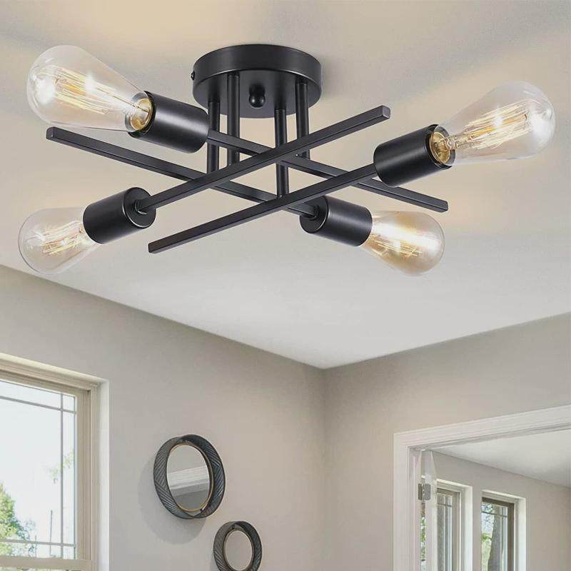 美式枝形吊灯铁艺个性简约酒店客房展厅工业风复古餐厅吸顶灯,家装灯饰光源,餐厅吊灯,淘宝优惠券,粉丝福利购,淘宝优惠卷