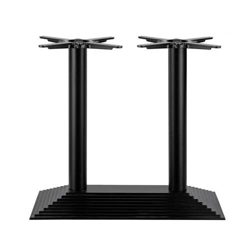 餐桌铸铁脚架四星餐桌腿长方梯形底座四人位餐桌脚铁艺双柱支架