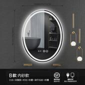 智能洗手间异形led浴室镜椭圆防雾卫生间厕所壁挂化妆带灯触摸屏