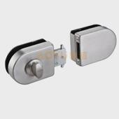 玻璃门锁双门单门门锁开孔商铺玻璃锁地锁推拉双开免插销无框锁