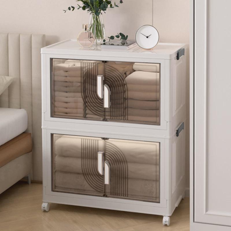 家用折叠收纳柜免安装收纳柜多层可叠加衣橱被子置物柜卧室床头柜