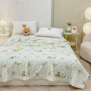 印花夏凉被可机洗夏季空调被凉感丝柔软家纺床上用品薄款冰丝被子